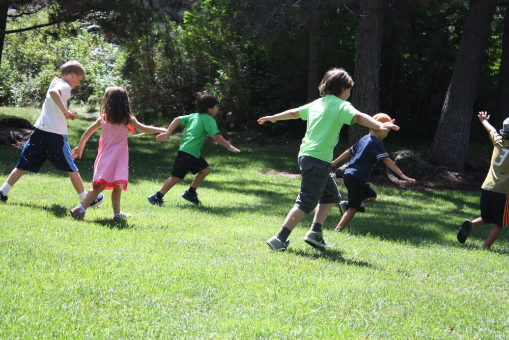 Kids playing in a park